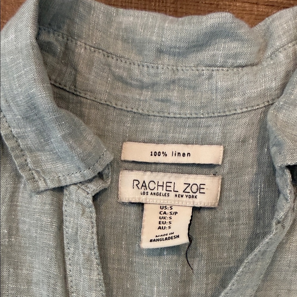 Rachel Zoe 100% linen Button Down blouse - Picture 2 of 9